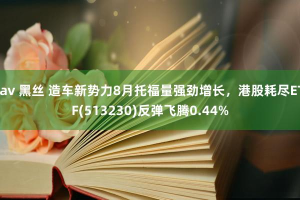 jav 黑丝 造车新势力8月托福量强劲增长，港股耗尽ETF(513230)反弹飞腾0.44%