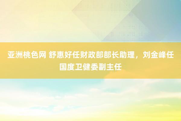 亚洲桃色网 舒惠好任财政部部长助理，刘金峰任国度卫健委副主任