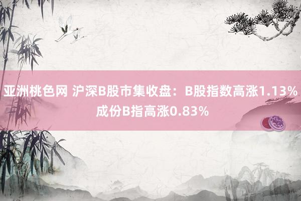 亚洲桃色网 沪深B股市集收盘：B股指数高涨1.13% 成份B指高涨0.83%