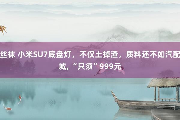 丝袜 小米SU7底盘灯，不仅土掉渣，质料还不如汽配城， “只须”999元