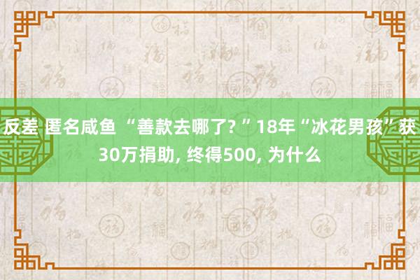 反差 匿名咸鱼 “善款去哪了? ”18年“冰花男孩”获30万捐助， 终得500， 为什么