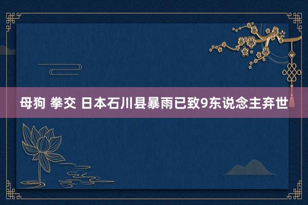 母狗 拳交 日本石川县暴雨已致9东说念主弃世