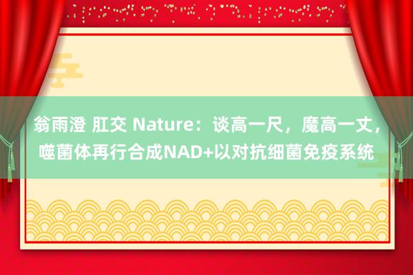 翁雨澄 肛交 Nature：谈高一尺，魔高一丈，噬菌体再行合成NAD+以对抗细菌免疫系统