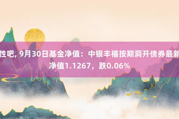 性吧， 9月30日基金净值：中银丰禧按期洞开债券最新净值1.1267，跌0.06%