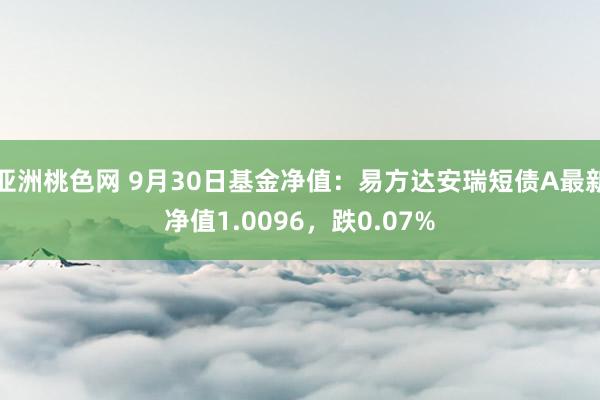 亚洲桃色网 9月30日基金净值：易方达安瑞短债A最新净值1.0096，跌0.07%