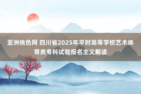 亚洲桃色网 四川省2025年平时高等学校艺术体育类专科试验报名主义解读