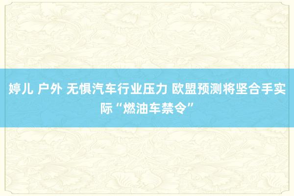 婷儿 户外 无惧汽车行业压力 欧盟预测将坚合手实际“燃油车禁令”