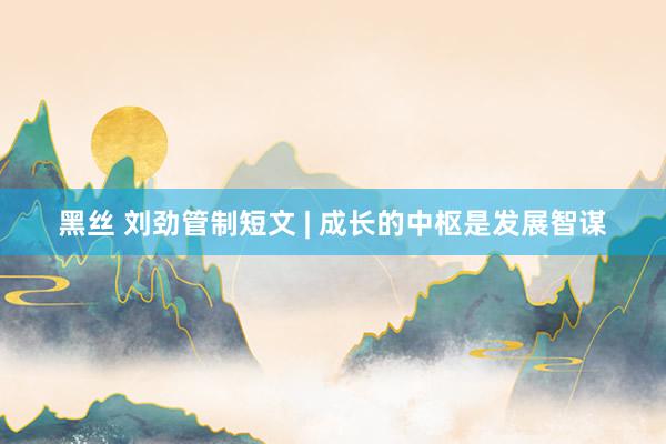 黑丝 刘劲管制短文 | 成长的中枢是发展智谋