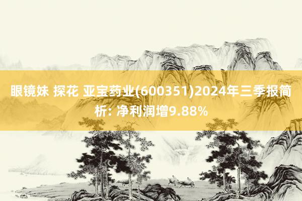 眼镜妹 探花 亚宝药业(600351)2024年三季报简析: 净利润增9.88%