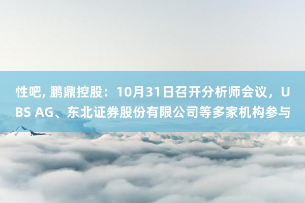 性吧， 鹏鼎控股：10月31日召开分析师会议，UBS AG、东北证券股份有限公司等多家机构参与