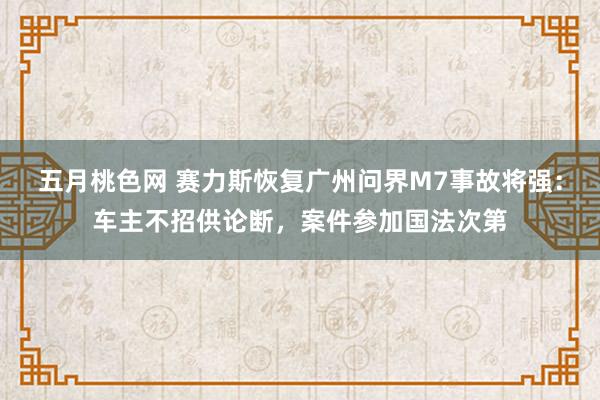 五月桃色网 赛力斯恢复广州问界M7事故将强：车主不招供论断，案件参加国法次第