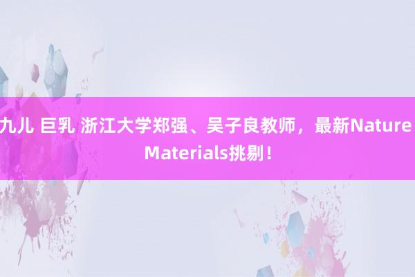 九儿 巨乳 浙江大学郑强、吴子良教师，最新Nature Materials挑剔！