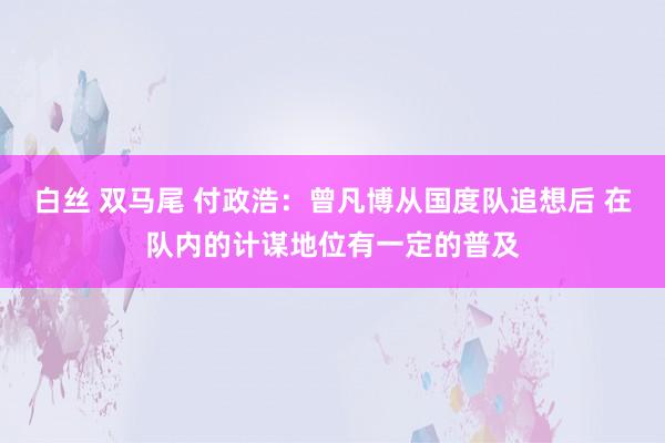 白丝 双马尾 付政浩：曾凡博从国度队追想后 在队内的计谋地位有一定的普及