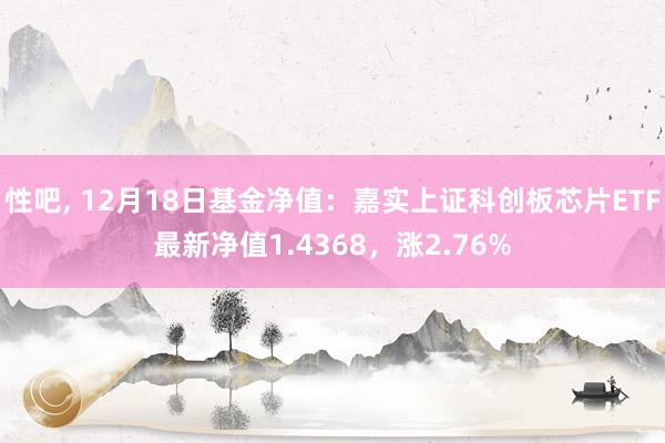 性吧， 12月18日基金净值：嘉实上证科创板芯片ETF最新净值1.4368，涨2.76%