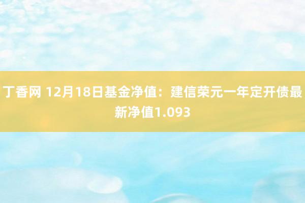 丁香网 12月18日基金净值：建信荣元一年定开债最新净值1.093