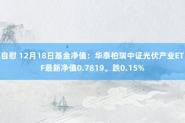 自慰 12月18日基金净值：华泰柏瑞中证光伏产业ETF最新净值0.7819，跌0.15%