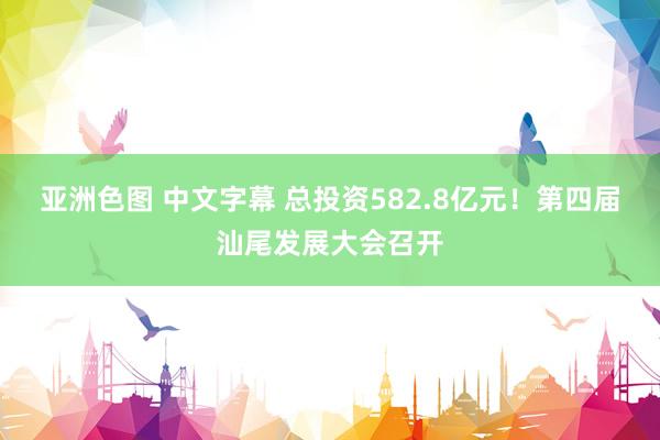 亚洲色图 中文字幕 总投资582.8亿元！第四届汕尾发展大会召开