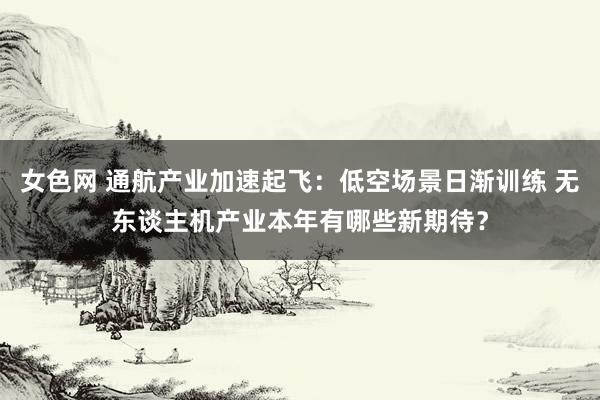 女色网 通航产业加速起飞：低空场景日渐训练 无东谈主机产业本年有哪些新期待？