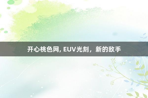 开心桃色网， EUV光刻，新的敌手