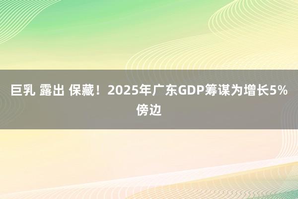 巨乳 露出 保藏！2025年广东GDP筹谋为增长5%傍边