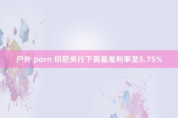 户外 porn 印尼央行下调基准利率至5.75%